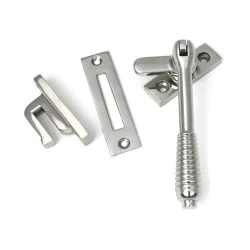 Locking Reeded Casement Fastener - Polished Marine Stainless Steel