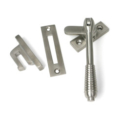 Locking Reeded Casement Fastener - Satin Marine Stainless Steel