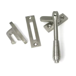 Locking Reeded Casement Fastener - Satin Marine Stainless Steel