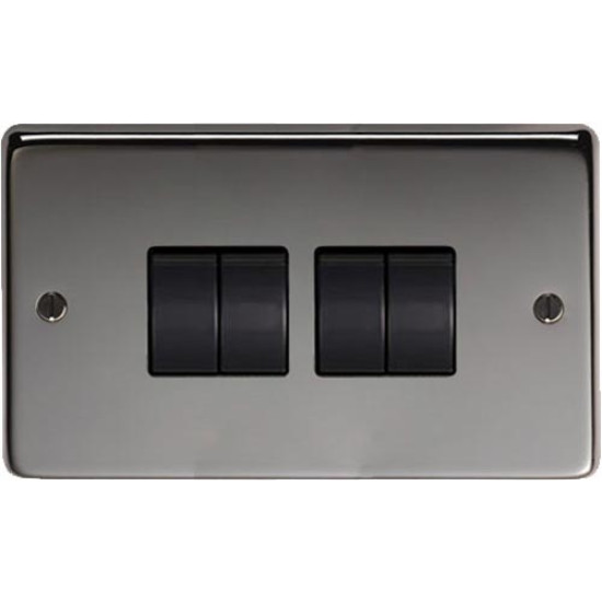 Black Nickel Quad Light Switch
