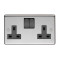 Satin Stainless Steel Double Socket