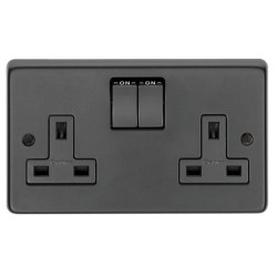 Matt Black Double Socket