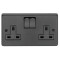 Matt Black Double Socket