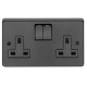 Matt Black Double Socket