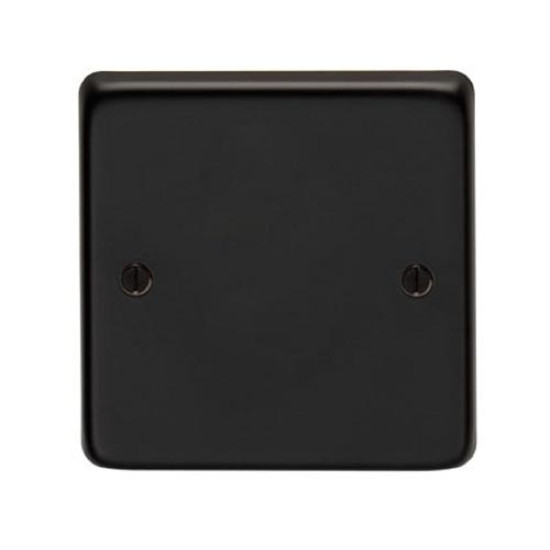 Matt Black Single Blank Plate