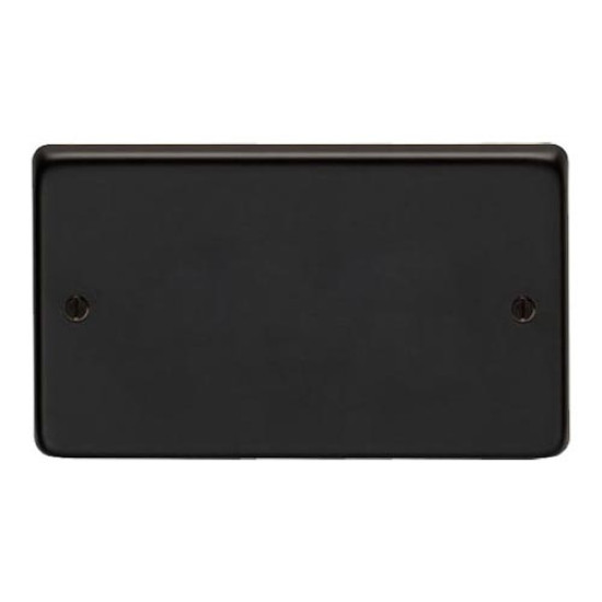 Matt Black Double Blank Plate