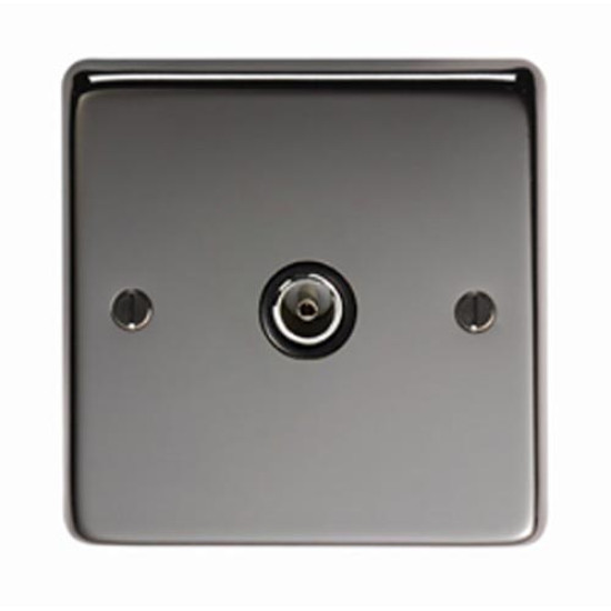 Black Nickel Single TV Socket