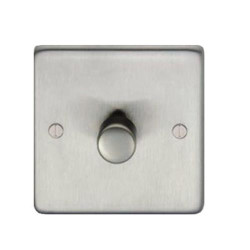 Satin Stainless Steel Single Dimmer Switch - 800w
