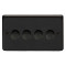 Matt Black Quad Dimmer Switch - 400w