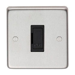 Satin Stainless Steel Unswitched Fuse - 13 Amp