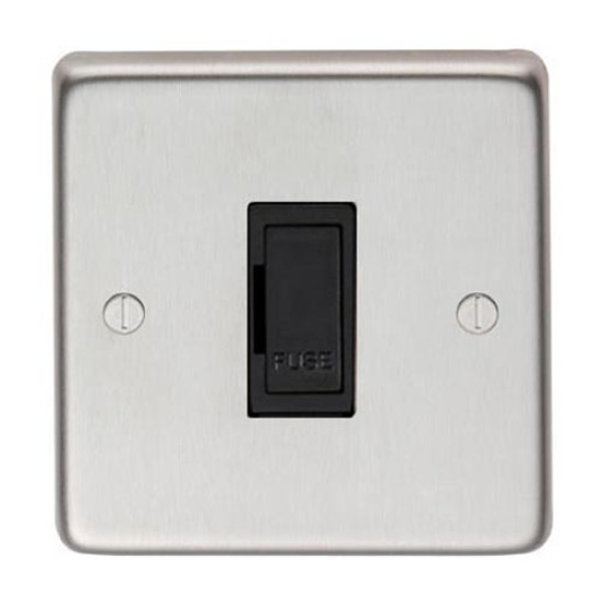 Satin Stainless Steel Unswitched Fuse - 13 Amp