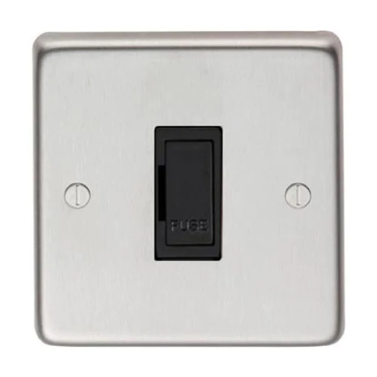 Satin Stainless Steel Unswitched Fuse - 13 Amp
