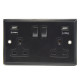 Black Double Socket with USB