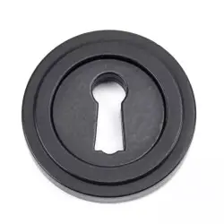 Matt Black Art Deco Round Escutcheon