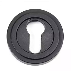Matt Black Art Deco Round Euro Escutcheon