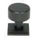 Matt Black Brompton Cabinet Knob on Square Rose