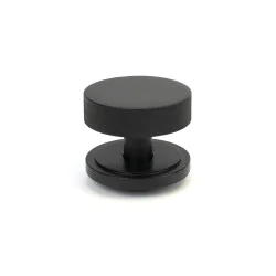 Matt Black Brompton Centre Door Knob (Art Deco)