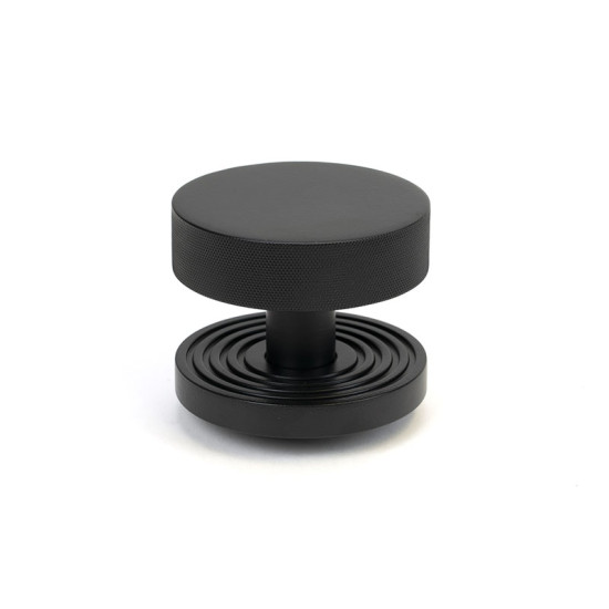 Matt Black Brompton Centre Door Knob (Beehive)