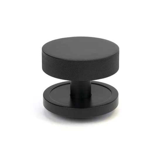 Matt Black Brompton Centre Door Knob (Plain)