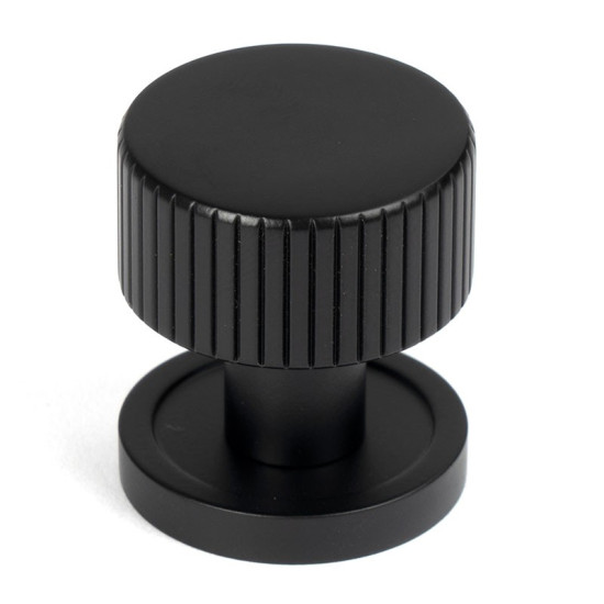 Matt Black Judd Cabinet Knob on Round Rose