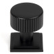 Matt Black Judd Cabinet Knob on Square Rose