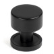 Matt Black Kelso Cabinet Knob on Round Rose