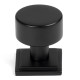 Matt Black Kelso Cabinet Knob on Square Rose