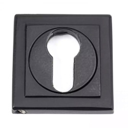 Matt Black Square Euro Escutcheon