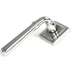 Newbury Lever on Square Rose Set - Polished Marine Stainless Steel