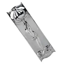 Nickel Art Nouveau Finger Plate