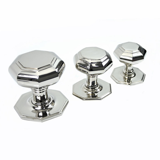 Octagon Nickel Centre Door Knob