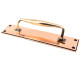 Period Art Deco Pull Handle on Backplate - Polished Bronze