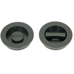 Plain Round Pull Privacy Set - Matt Black