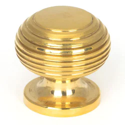 Polished Brass Beehive Cabinet Knob