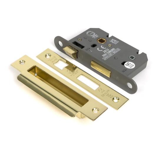 Polished Brass Heavy Duty Bathroom Mortice Lock