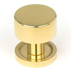 Polished Brass Kelso Cabinet Knob on Round Rose