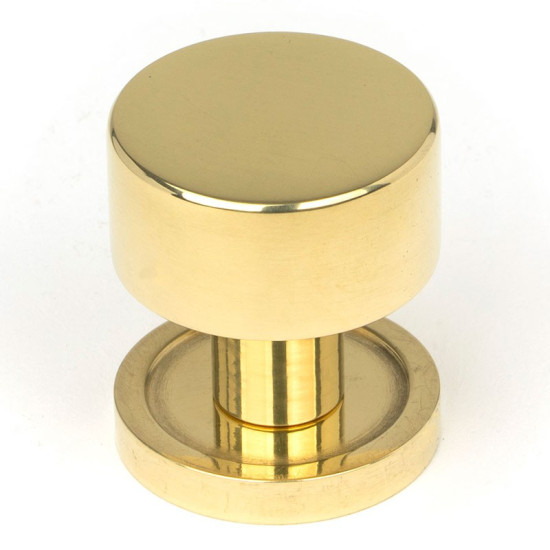 Polished Brass Kelso Cabinet Knob on Round Rose