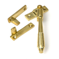 Polished Brass Night-Vent Locking Reeded Fastener
