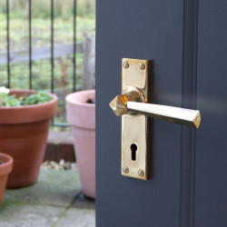 Polished Brass Straight Lever Door Handle