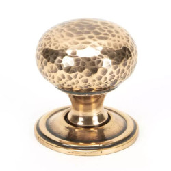 Polished Bronze Hammered Mushroom Cabinet Knob