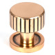 Polished Bronze Judd Cabinet Knob on Round Rose