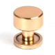 Polished Bronze Kelso Cabinet Knob on Round Rose