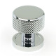 Polished Chrome Brompton Cabinet Knob on Round Rose