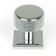Polished Chrome Brompton Cabinet Knob on Square Rose