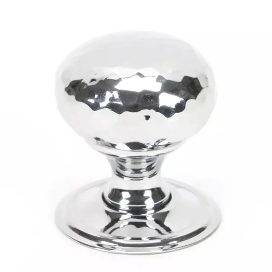 Polished Chrome Hammered Mushroom Cabinet Knob