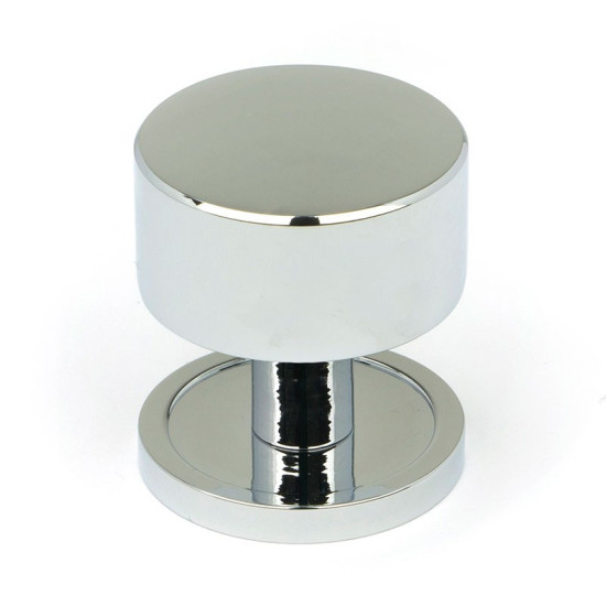 Polished Chrome Kelso Cabinet Knob on Round Rose
