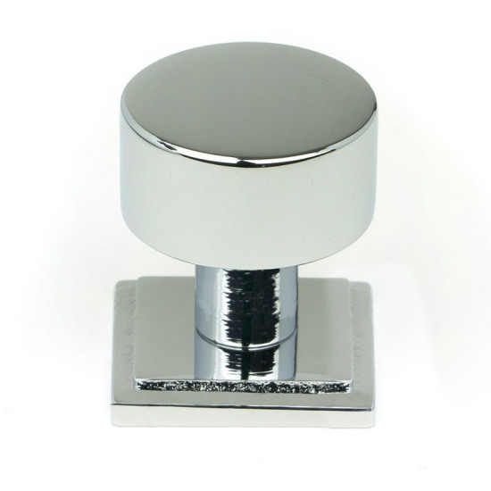 Polished Chrome Kelso Cabinet Knob on Square Rose