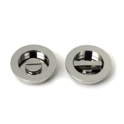 Polished Marine SS (316) 60mm Plain Round Pull - Privacy Set
