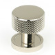 Polished Nickel Brompton Cabinet Knob on Round Rose