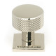 Polished Nickel Brompton Cabinet Knob on Square Rose